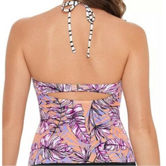 Salt + Cove LILAC MULTI Juniors' Tankini Swim Top - Picture 2 of 7